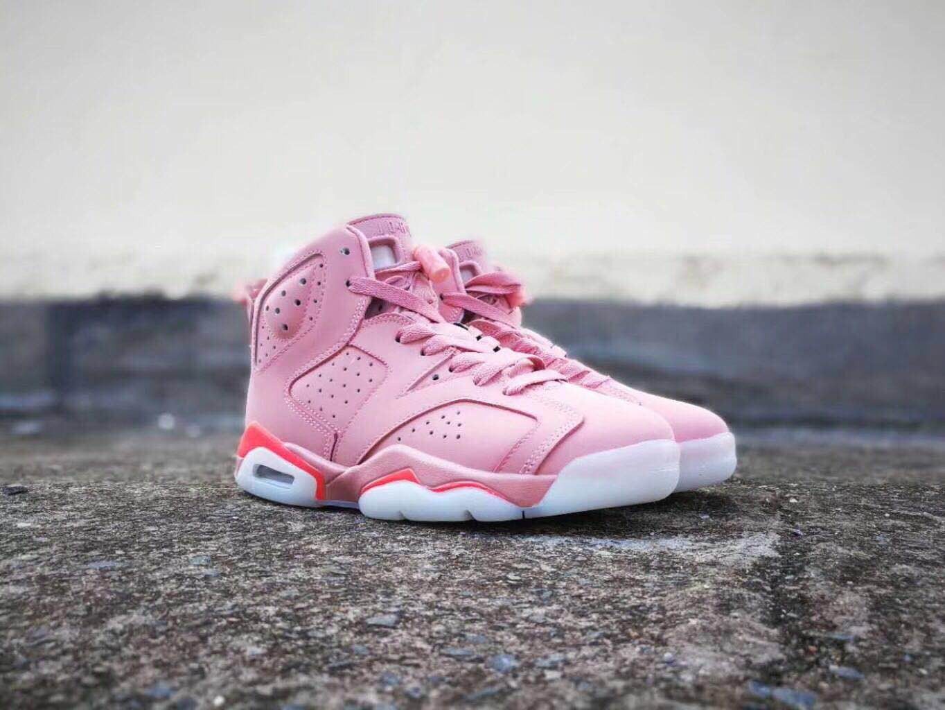 2019 Air Jordan 6 Women Pink White Shoes